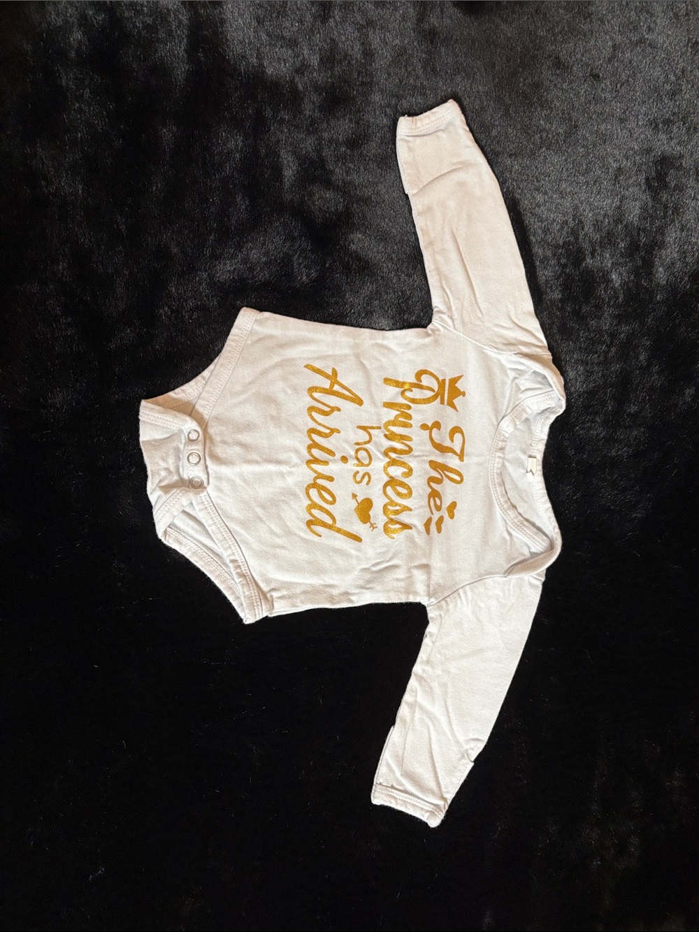 White long sleeve onesie with foldable hand covers